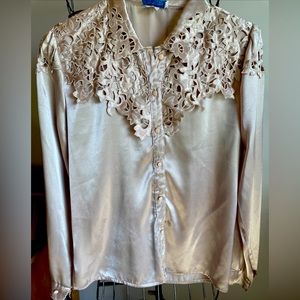 Polyester Blouse Tan Small